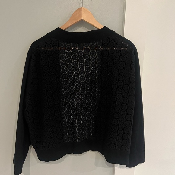 Black 3/4 Length Sleeve Topper with Lace Back - Size XL - Picture 4 of 4